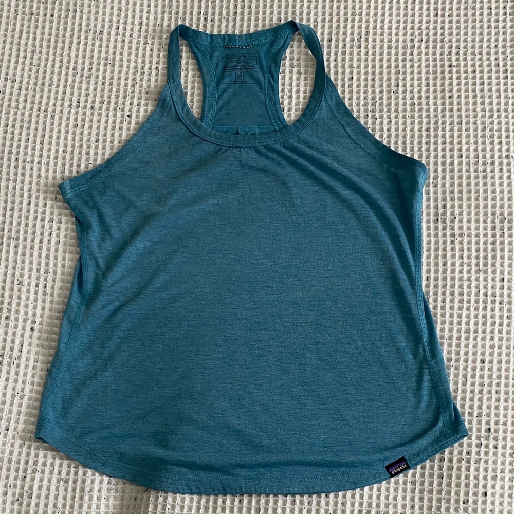 EUC Patagonia Capilene Cool Trail tank top. Blue. Size medium.